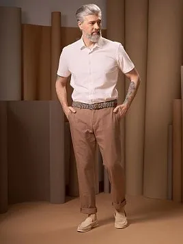 БРЮКИ С ЭЛАСТИЧНЫМ ПОЯСОМ P2613-R БЕЖЕВЫЕ