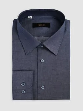 СОРОЧКА МУЖСКАЯ PEPLOS SH26141-R ТЕМНО-СИНИЙ