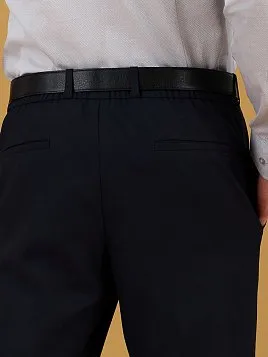 БРЮКИ С ПОЯСОМ НА РЕЗИНКЕ TR26158-298-63 ТЕМНО-СИНИЕ