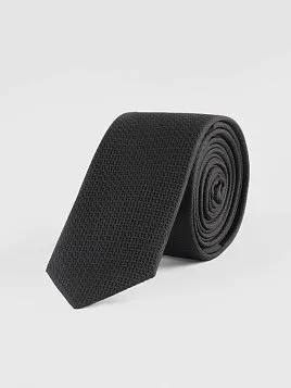 ГАЛСТУК МУЖСКОЙ PEPLOS ЧЕРНЫЙ. ФАКТУРНЫЙ ОДНОТОННЫЙ (250/312)