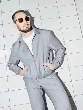 БОМБЕР МУЖСКОЙ PEPLOS JA24120-B СВЕТЛО-СЕРЫЙ