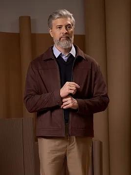 ЗАМШЕВАЯ КУРТКА OW26305-SJ КОРИЧНЕВАЯ 