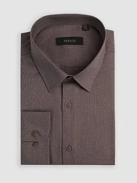 МУЖСКАЯ СОРОЧКА SH26193-C КОРИЧНЕВАЯ