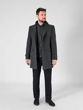 ПАЛЬТО МУЖСКОЕ PEPLOS OW2407-CT ТЕМНО-СЕРЫЙ
