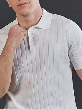 БЕЛАЯ ТРИКОТАЖНАЯ РУБАШКА KN26SH051