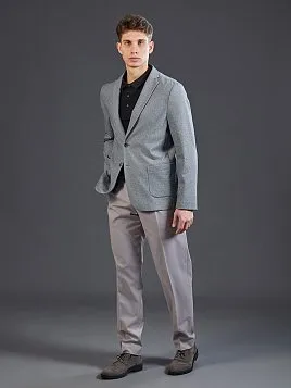 СЕРЫЙ ТРИКОТАЖНЫЙ ПИДЖАК JA26148-R