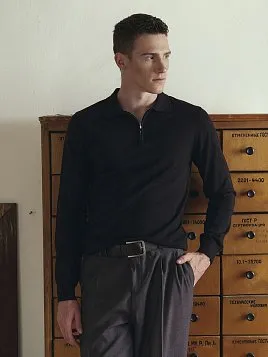 МУЖСКАЯ ТРИКОТАЖНАЯ РУБАШКА KN26SH025 КОРИЧНЕВАЯ