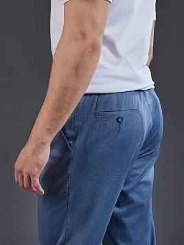 БРЮКИ С МОДАЛОМ НА КУЛИСКЕ P2623-R ГОЛУБЫЕ