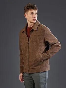 КОРИЧНЕВАЯ КУРТКА ИЗ ШЕРСТЯНОЙ ТКАНИ OW26304-JА