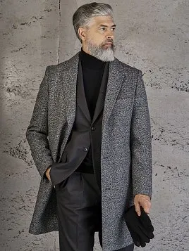 МУЖСКОЕ ПАЛЬТО OW26209-CT ТЕМНО-СЕРОЕ