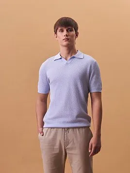 ТРИКОТАЖНАЯ РУБАШКА PEPLOS KN26SH037 ГОЛУБАЯ