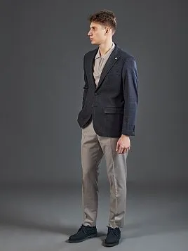 ТЕМНО-СИНИЙ ТРИКОТАЖНЫЙ ПИДЖАК PEPLOS JA26150-R 