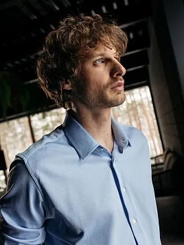 СОРОЧКА МУЖСКАЯ MAJESTIC LEGATE SH23066-SL ГОЛУБОЙ (ТРИКОТАЖНАЯ)