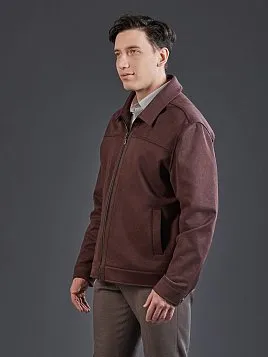 КОРИЧНЕВАЯ ВЕТРОВКА ИЗ ИСКУССТВЕННОЙ ЗАМШИ OW26305-SJ 