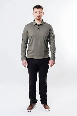 РУБАШКА-ПОЛО МУЖСКАЯ С ДЛИННЫМ РУКАВОМ PEPLOS TS19202-P ЗЕЛЕНЫЙ