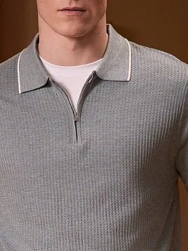 ТРИКОТАЖНАЯ РУБАШКА С ШЕРСТЬЮ KN26SH032 ГОЛУБАЯ