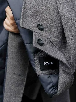 ПАЛЬТО МУЖСКОЕ PEPLOS OW2507-CT СЕРЫЙ