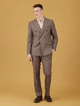 ДВУБОРТНЫЙ КОСТЮМ SU26118-SL БЕЖЕВЫЙ