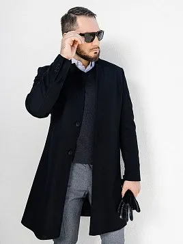 ПАЛЬТО МУЖСКОЕ PEPLOS OW2403-CT ЧЁРНЫЙ
