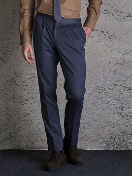 МУЖСКИЕ БРЮКИ С ЗАЩИПАМИ TR26125-283 СЕРЫЕ