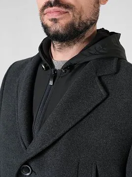 ПАЛЬТО МУЖСКОЕ PEPLOS OW2407-CT ТЕМНО-СЕРЫЙ