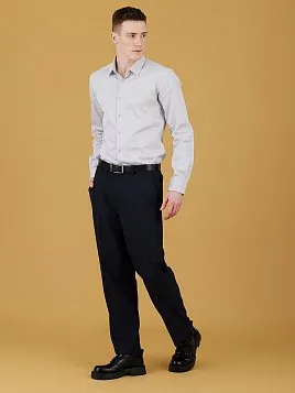 БРЮКИ С ПОЯСОМ НА РЕЗИНКЕ TR26158-298-63 ТЕМНО-СИНИЕ