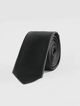 ГАЛСТУК МУЖСКОЙ PEPLOS ЧЕРНЫЙ. ОДНОТОННАЯ ГЛАДЬ (250/2-2)