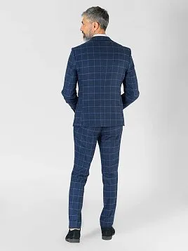 КОСТЮМ МУЖСКОЙ PEPLOS SU23012-SL СИНИЙ (ЖИЛЕТ ОТДЕЛЬНО)