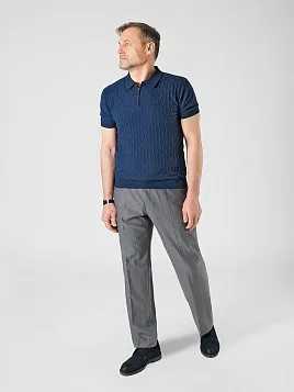 ТРИКОТАЖНАЯ РУБАШКА МУЖСКАЯ PEPLOS KN23SH012 СИНИЙ