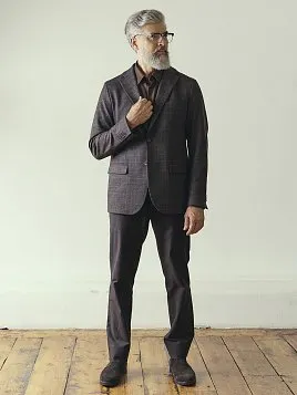 КОРИЧНЕВЫЙ ПИДЖАК ИЗ ЭЛАСТИЧНОЙ ТКАНИ JA26102-R 