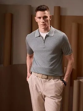 ТРИКОТАЖНАЯ РУБАШКА С ШЕРСТЬЮ KN26SH032 ГОЛУБАЯ