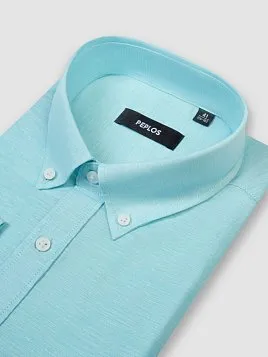 СОРОЧКА МУЖСКАЯ PEPLOS SH24245-R ЗЕЛЕНЫЙ