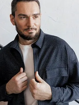 РУБАШКА МУЖСКАЯ PEPLOS JA24124-O ТЕМНО-СИНИЙ