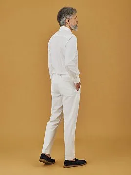 ЛЕТНИЕ БРЮКИ ИЗ ХЛОПКА TR26165-298-6 БЕЛЫЕ