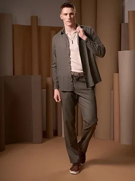 ТРИКОТАЖНАЯ РУБАШКА С ШЕРСТЬЮ KN26SH036 БЕЖЕВАЯ