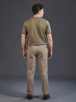 ТРИКОТАЖНАЯ РУБАШКА С ШЕРСТЬЮ И ШЕЛКОМ KN26TS048 ЗЕЛЕНАЯ