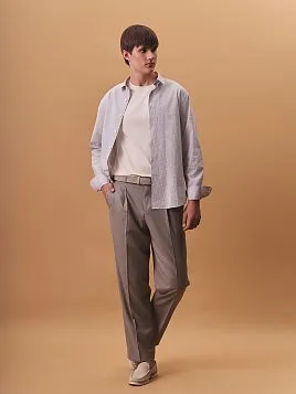 ЛЕТНИЕ БРЮКИ С ЗАЩИПАМИ TR26154-230 БЕЖЕВЫЕ