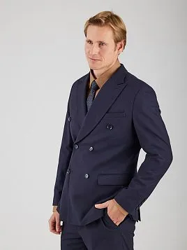 СИНИЙ ДВУБОРТНЫЙ МУЖСКОЙ КОСТЮМ SU26133-R