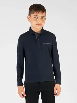 РУБАШКА-ПОЛО ДЛЯ МАЛЬЧИКА С ДЛИННЫМ РУКАВОМ MAJESTIC LEGATE TS22B07-P ТЕМНО-СИНИЙ