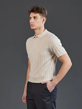 ТРИКОТАЖНАЯ РУБАШКА С ШЕРСТЬЮ И ШЕЛКОМ KN26SH031 БЕЖЕВАЯ