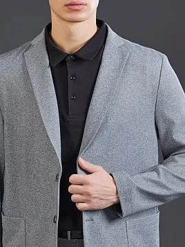 СЕРЫЙ ТРИКОТАЖНЫЙ ПИДЖАК JA26148-R