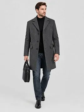 СЕРОЕ УТПЕЛЕННОЕ ПАЛЬТО OW27206-CT