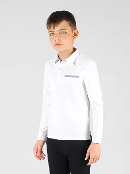 РУБАШКА-ПОЛО ДЛЯ МАЛЬЧИКА С ДЛИННЫМ РУКАВОМ MAJESTIC LEGATE TS22B06-P БЕЛЫЙ