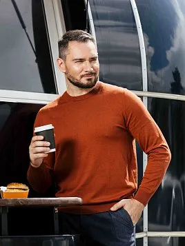 ДЖЕМПЕР МУЖСКОЙ PEPLOS KN25J038 ТЕРРАКОТОВЫЙ