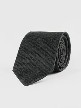 ГАЛСТУК МУЖСКОЙ PEPLOS ЧЕРНЫЙ. ФАКТУРНЫЙ ОДНОТОННЫЙ (400/138)