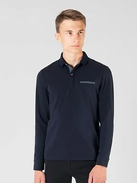 РУБАШКА-ПОЛО ПОДРОСТКОВАЯ С ДЛИННЫМ РУКАВОМ MAJESTIC LEGATE TS22T07-P ТЕМНО-СИНИЙ