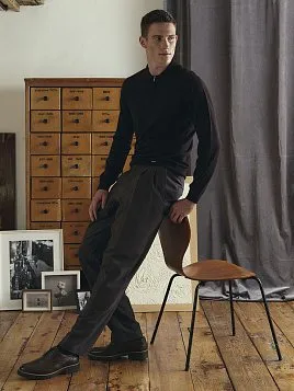 СЕРЫЕ МУЖСКИЕ БРЮКИ С ЗАЩИПАМИ TR26126-230