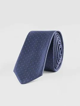 ГАЛСТУК МУЖСКОЙ PEPLOS ТЕМНО-СИНИЙ. МИКРОДИЗАЙН (250/44)