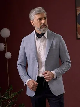 ЛЬНЯНОЙ ПИДЖАК БЕЗ ПОДКЛАДА JA26142-SL ГОЛУБОЙ 