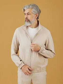 ЛЬНЯНОЙ БОМБЕР БЕЗ ПОДКЛАДА BM26152 БЕЖЕВЫЙ